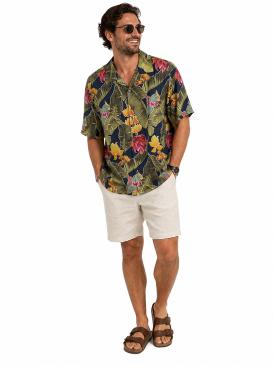 Tommy Bahama Other - Tommy Bahama Men’s M 100% Silk Parrot Floral Hawaiian Camp Shirt Tropical